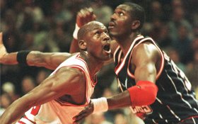 Hakeem Olajuwon knows first-hand just how good jordan ended up being. (Getty)